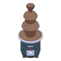 Sweet cocoa fountain icon isometric vector. Machine bar vector