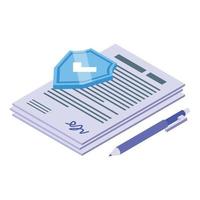 Document manager icon isometric vector. Business contract vector