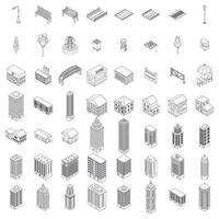 City infrastructure icons set vector outline