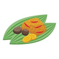 vector isométrico del icono de la comida de la hoja de Filipinas. comida de verano