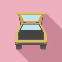 Bag car trunk icon flat vector. Open vehicle vector