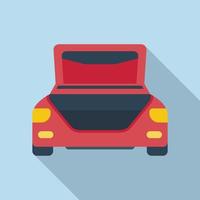 Prepare car trunk icon flat vector. Open vehicle vector