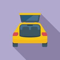 Journey car trunk icon flat vector. Open vehicle vector