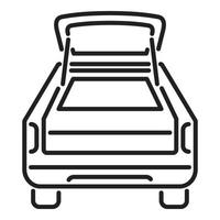 vector de contorno del icono del maletero del coche de viaje. puerta del vehículo