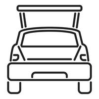 vector de contorno del icono del maletero del coche. vehículo abierto