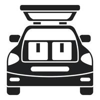 Box in car trunk icon simple vector. Travel back vector