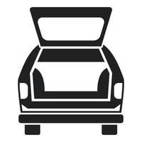 vector simple del icono del maletero del coche familiar. vehículo abierto