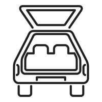 Trunk door icon outline vector. Open car vector