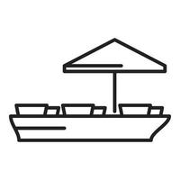 River market boat icon outline vector. Shopping food vector