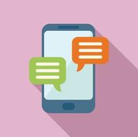 Online phone chat icon flat vector. Mobile person vector