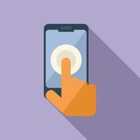 Phone finger touch icon flat vector. Using app vector