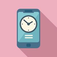 Smartphone clock icon flat vector. Mobile using vector