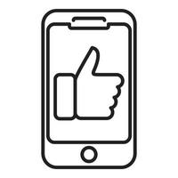 Smartphone online like icon outline vector. Mobile phone vector