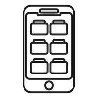 Smartphone folder icon outline vector. Smart online vector