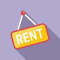 Rent online icon flat vector. House property vector