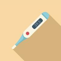 Digital thermometer icon flat vector. Sneeze allergic vector