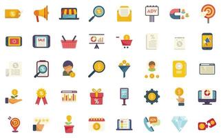 Marketing mix icons set flat vector. Market consumer vector