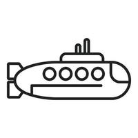 vector de contorno de icono submarino de diseño. barco submarino