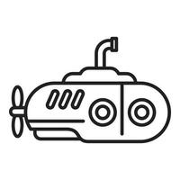 vector de contorno de icono de submarino militar. barco submarino