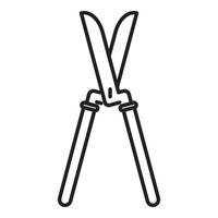 Cut secateur icon outline vector. Work blade vector