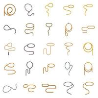 Lasso icons set flat vector. Hand cowboy vector