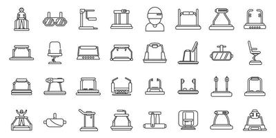 Vr platform icons set outline vector. Augmented reality vector