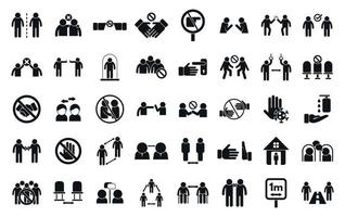 Avoid contact icons set simple vector. Touch handle vector