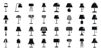 Torchere icons set simple vector. Light lamp vector