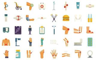 Arthritis icons set flat vector. Joint injury vector