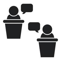 Candidate speech icon simple vector. Democracy vote vector