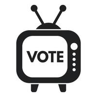 vector simple de icono de voto de televisor. elección social