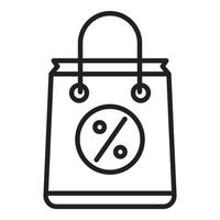 Sale product bag icon outline vector. Digital mix vector