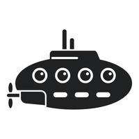 icono de submarino militar vector simple. barco submarino