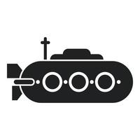 icono de submarino del ejército vector simple. barco de mar