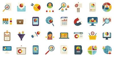 Market segmentation icons set flat vector. Customer audience vector