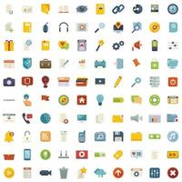 Interface icons set flat vector. Comment browser vector