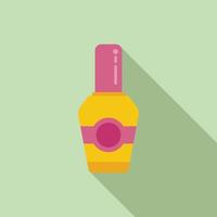 Nail polish bottle icon flat vector. Manicure care vector