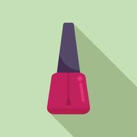 Polish nail bottle icon flat vector. Care salon vector