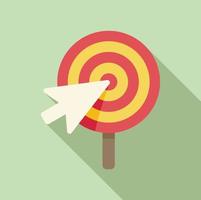 Click marketing target icon flat vector. Digital mix vector