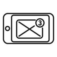 Phone mail icon outline vector. Online smart vector