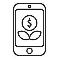 Phone online credit icon outline vector. House rent vector