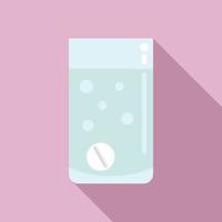 Aspirine glass pill icon flat vector. Seasonal allergic vector