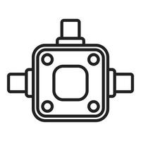vector de contorno de icono de caja de conexiones de fusibles. interruptor eléctrico