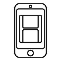 Smartphone video edit icon outline vector. Smart screen vector