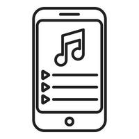 Phone music playlist icon outline vector. Mobile smartphone vector