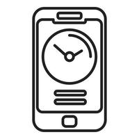 Smartphone clock icon outline vector. Mobile using vector