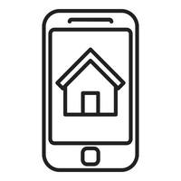 Phone house rent icon outline vector. Real home vector