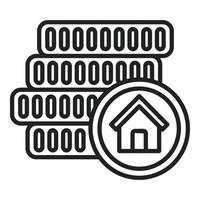 House money coin invest icon outline vector. Real financial vector