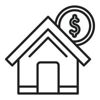 Finance house icon outline vector. Rent money vector