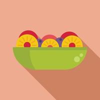 Exotic fruit salad icon flat vector. Fresh food vector